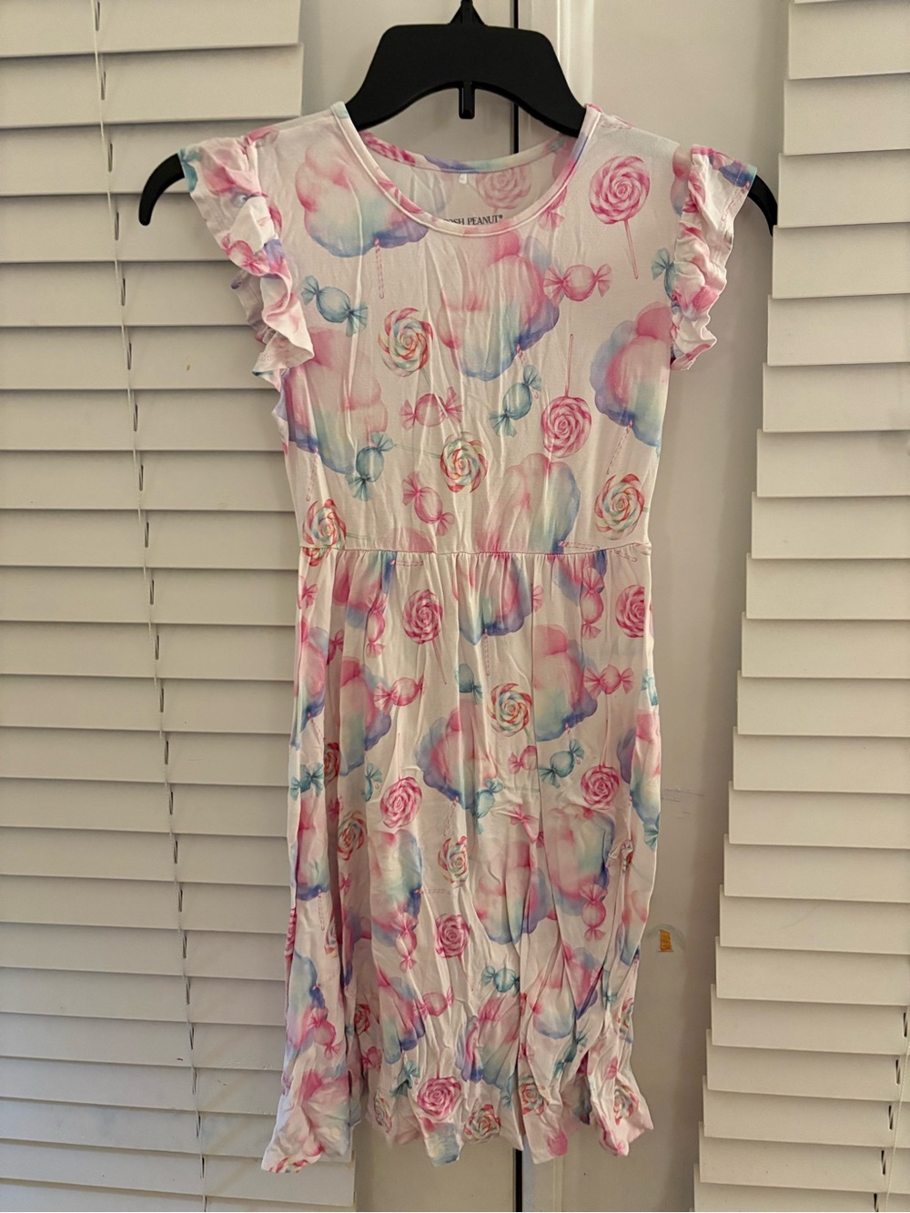 Posh Peanut Sweeties Cotton Candy Design Bamboo Twirl Dress- 10/12Y